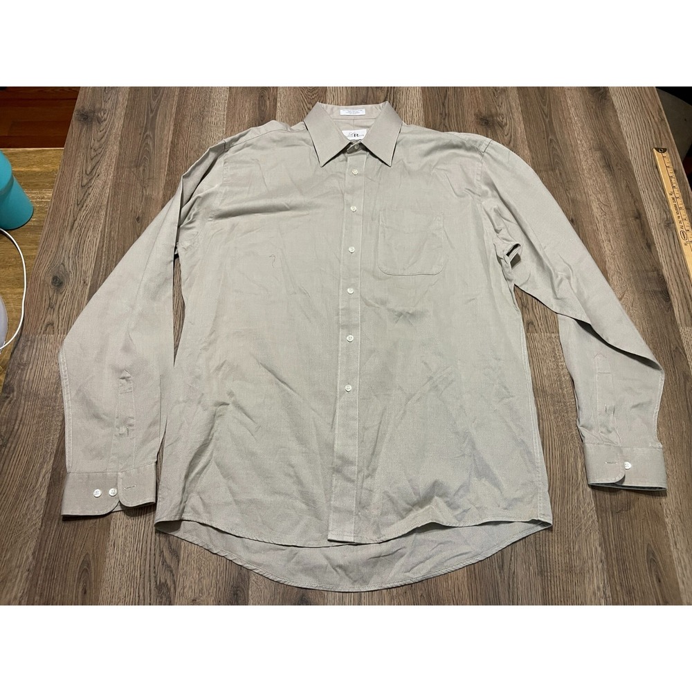 Louis Roth Shirt, Men's Size 16.5 36/37, Tan, Long Sleeve, Button Up, Two Ply